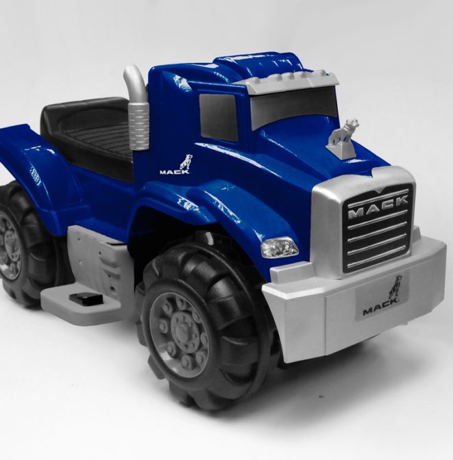 Wonderlanes 6V Ride On Mack Truck in Blue Battery Powered Wheels 